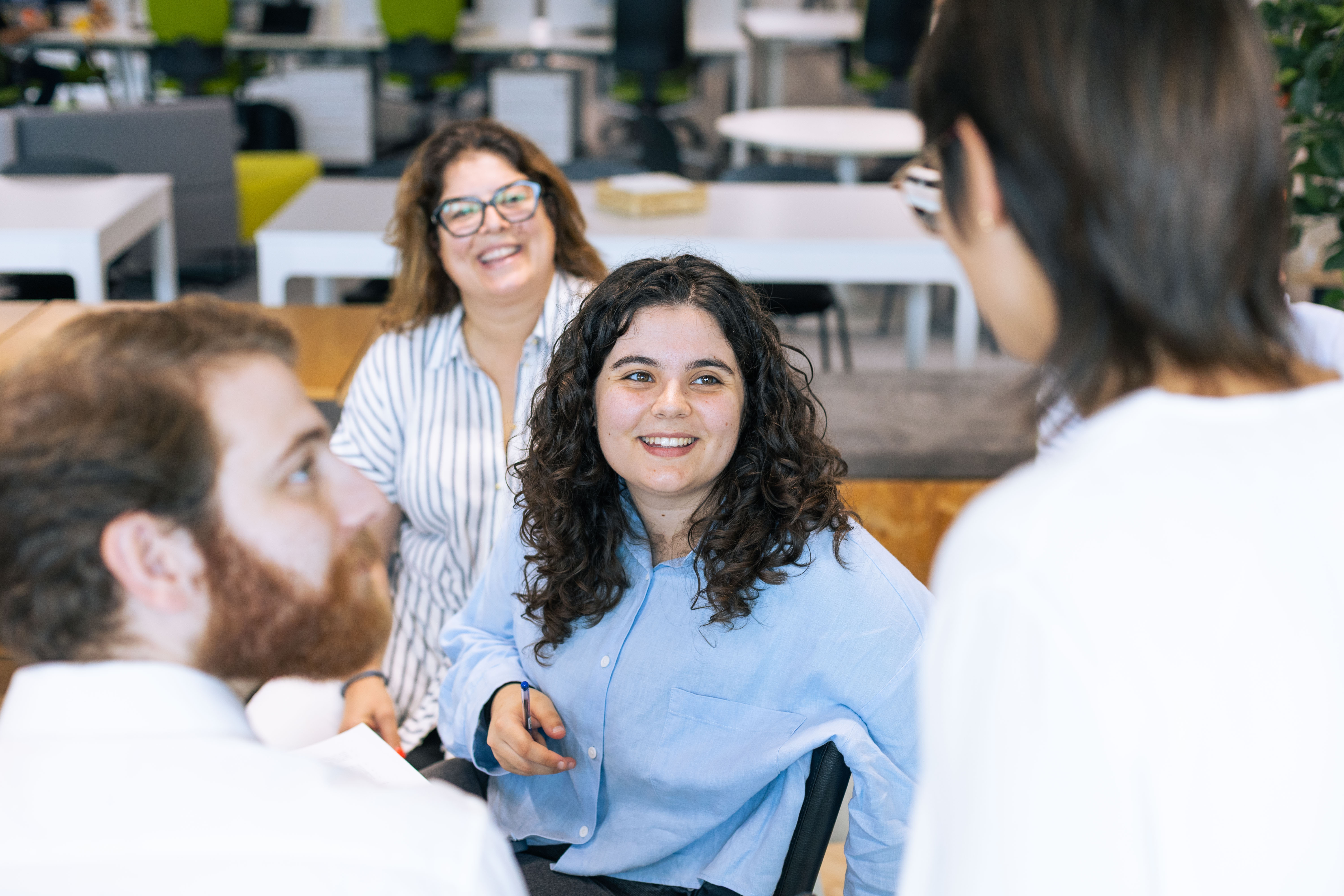 Corporate networking and team meeting