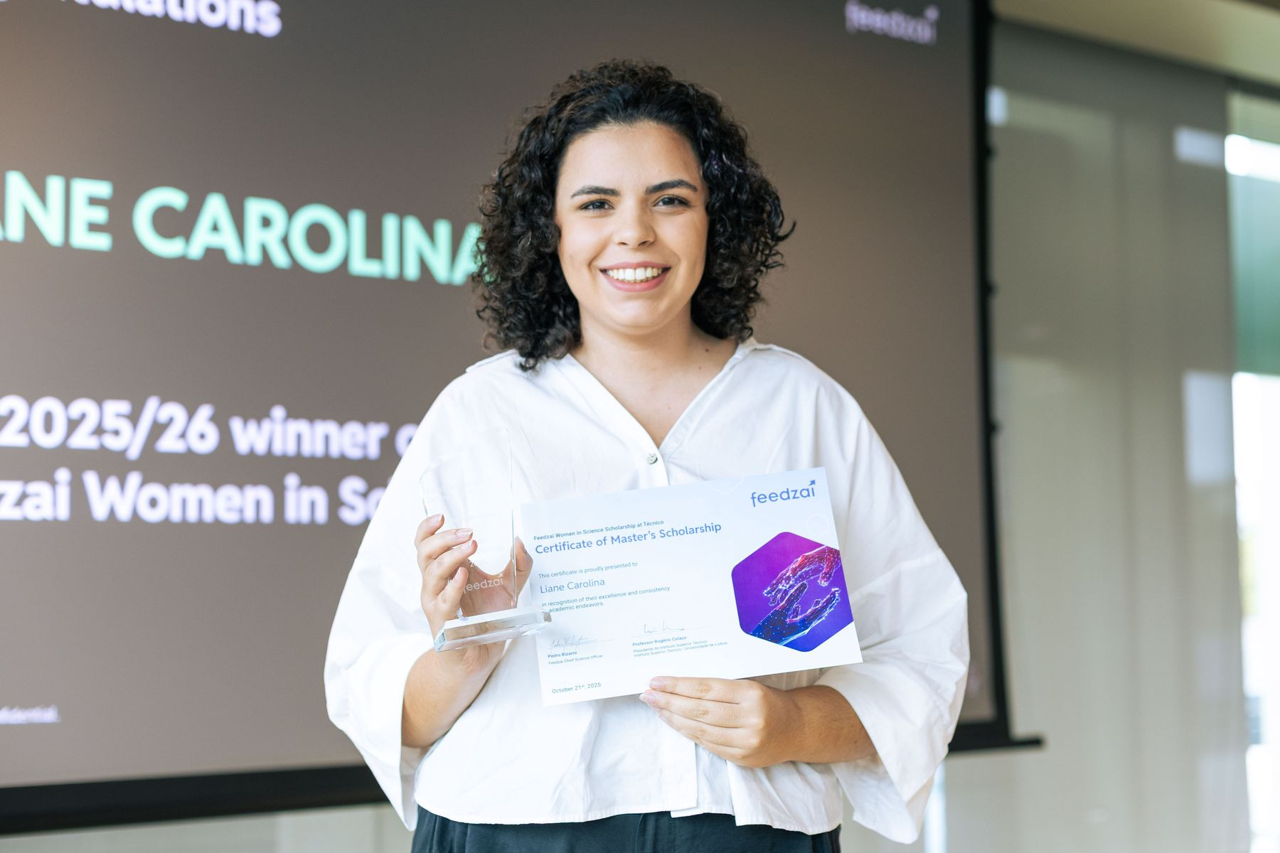 Award ceremony - Feedzai Women in Science Scholarship