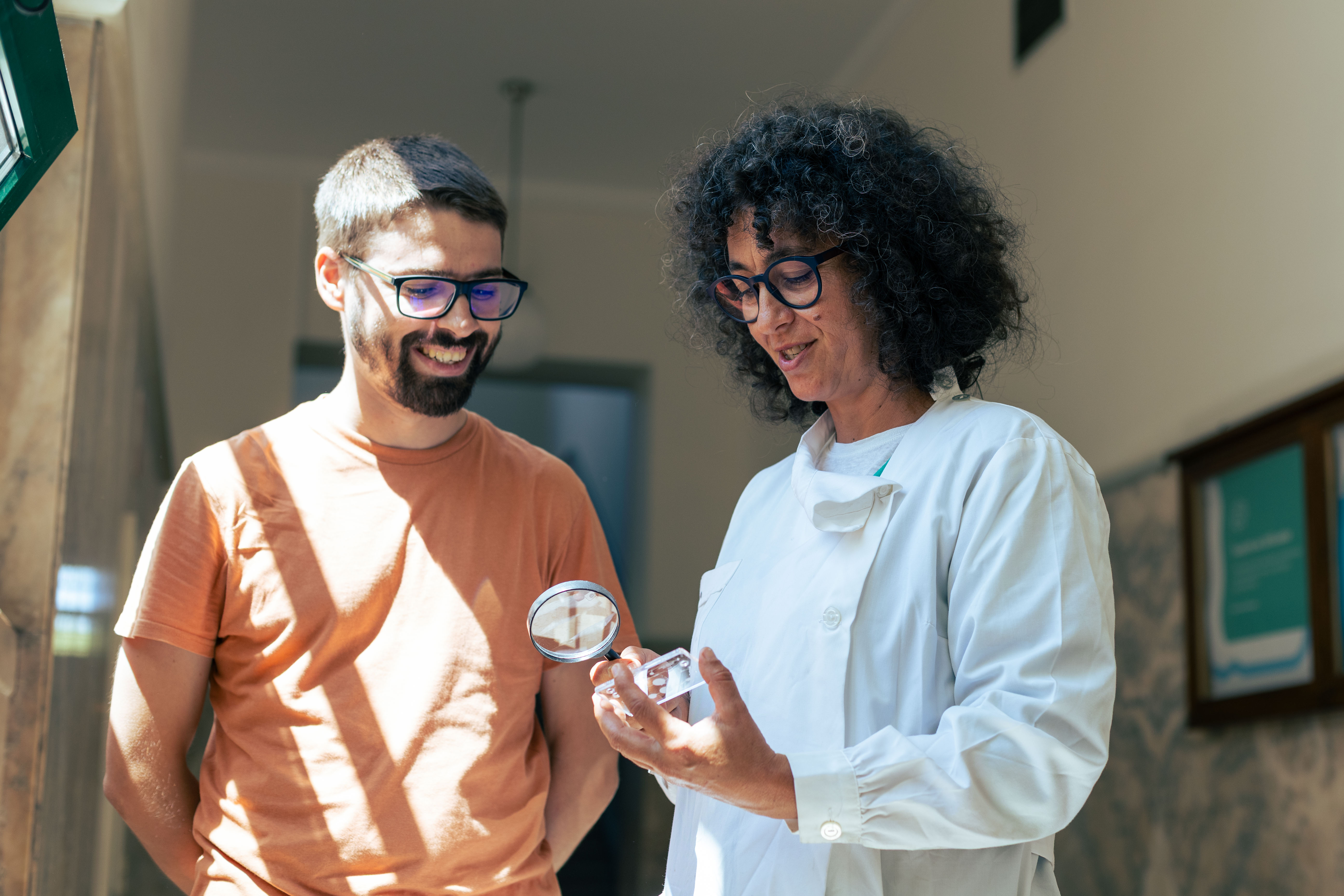 Researchers in lab